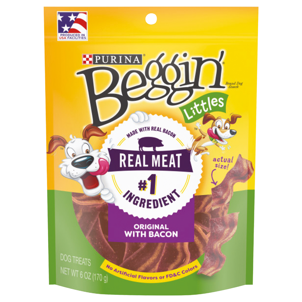 Purina® Beggin' Strips® Beef Bacon Littles Snacks para perro (paquete de 4 sobres)