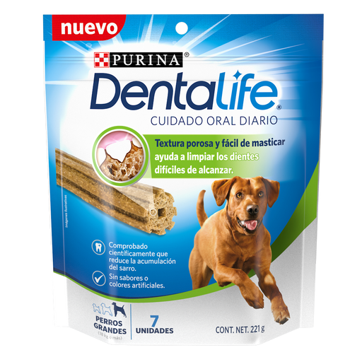 Purina® Dentalife® Snacks Dentales para perro razas grandes (paquete de 4 sobres)