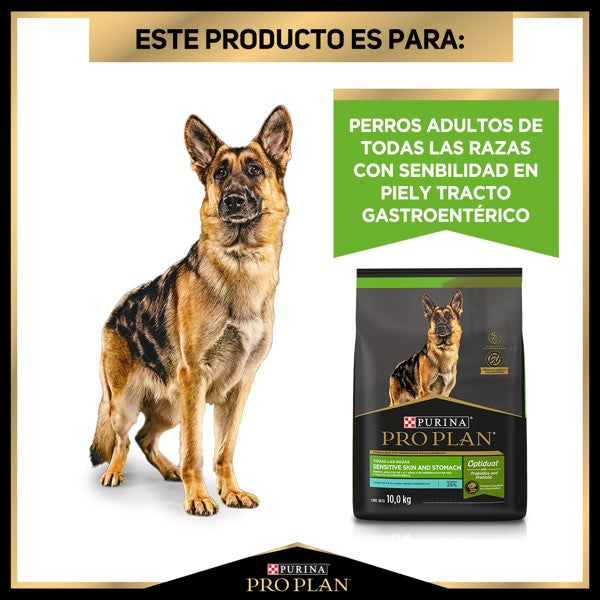 PURINA ®PRO PLAN® SENSITIVE SKIN AND STOMACH PERRO TODAS LAS RAZAS 10. 0 KG