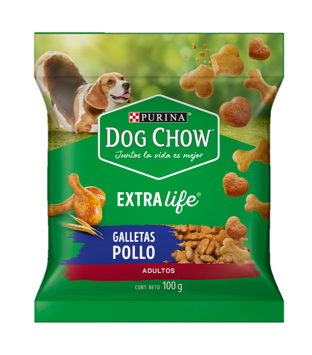 Purina® Dog Chow® Abrazzos® Galletitas para perro adulto sabor a pollo (paquete de 4 bolsas)