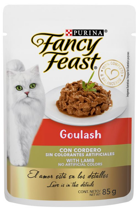 Purina® Fancy Feast® Goulash Cordero Alimento Húmedo para gatos adultos (paquete de 12 sobres)
