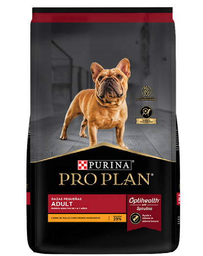 Purina® Pro Plan® Adulto Razas Pequeñas, Alimento Seco OptiHealth Pollo, bulto de 1kg