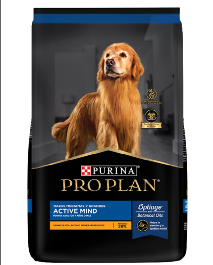 Purina® Pro Plan® Active Mind Razas Medianas y Grandes, Alimento Seco OptiAge Pollo, bulto de 3kg