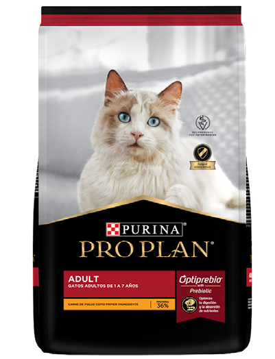 Purina® Pro Plan® Gato Adulto, Alimento Seco OptiPrebio Pollo, bulto de 7.5kg
